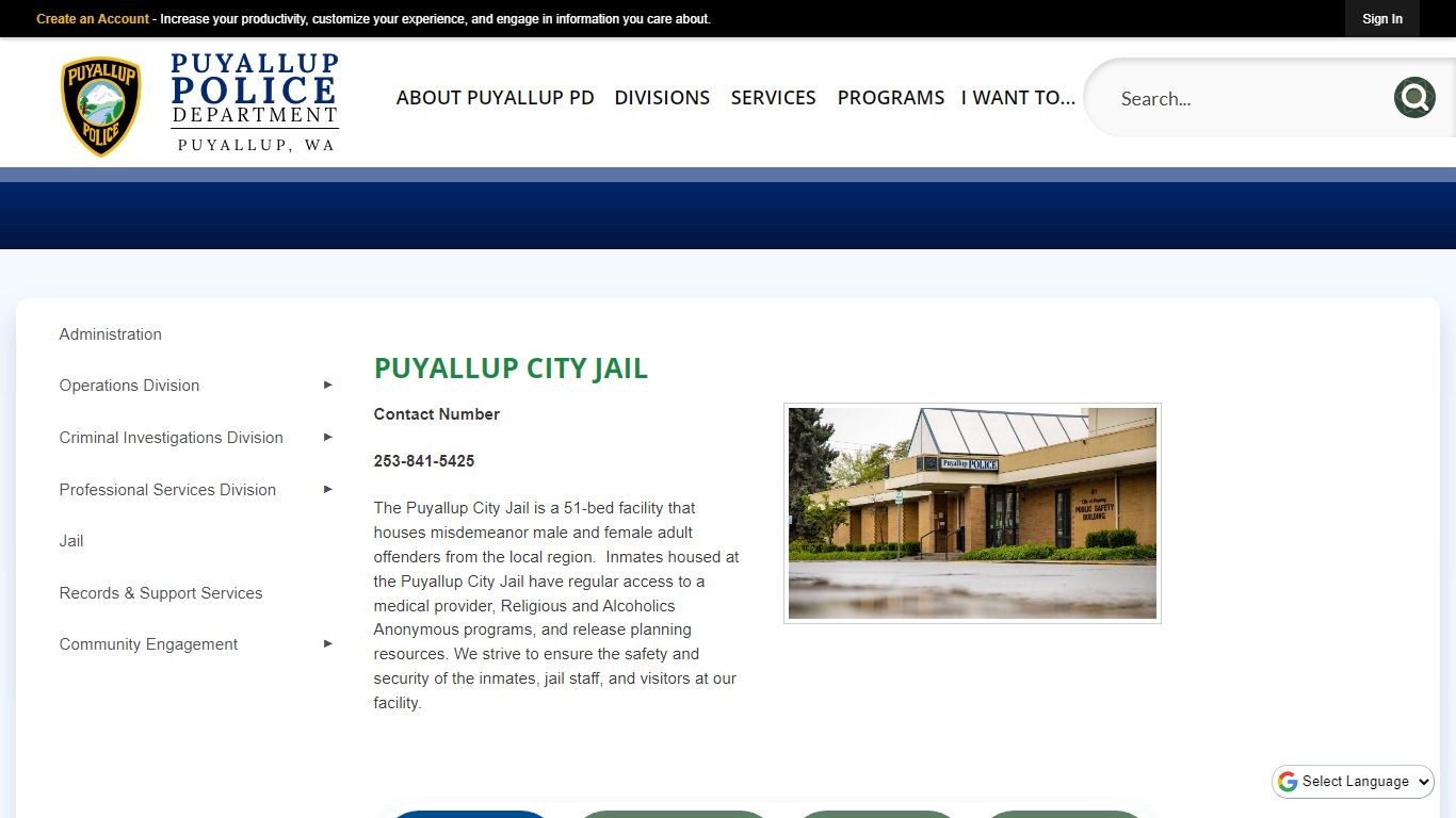 Puyallup City Jail | Puyallup, WA